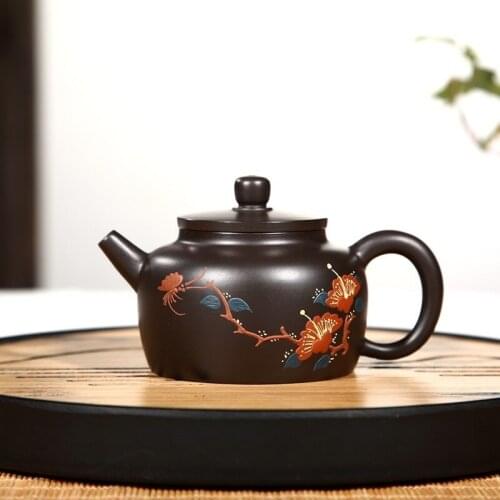 Yixing recommended manufacturers selling ore black mud painting vivi special gift a undertakes the teapot