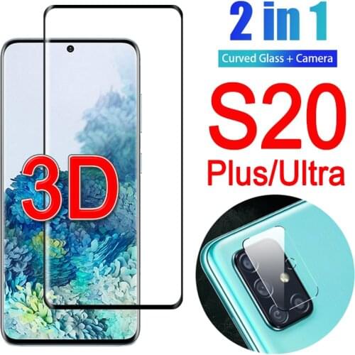 Protective glass for samsung s20 ultra plus screen protector galaxy s 20 s20+ 20s with camera lens armored tempered Glas 3D 2in1