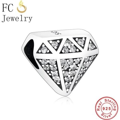 FC Jewelry Fit Original Charm Bracelet Authentic 925 Sterling Silver Super Symbol Mix Zircon Bead For Making Women Berloque 2021