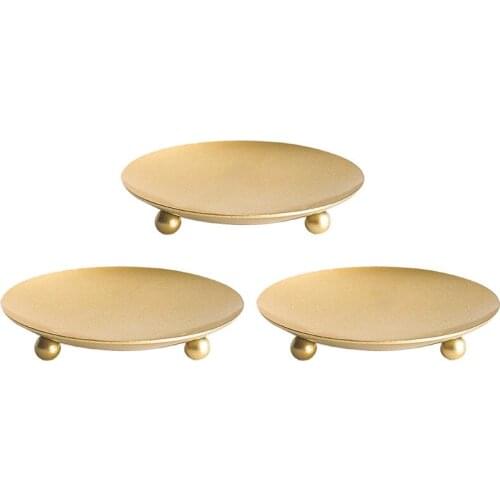 Gold Candlestick tray base American style iron plate housewarming wedding wedding decoration