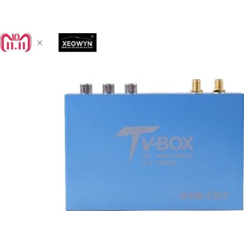 160Km/h Twin Tuners H.265 DVB T2/T Digital Car TV Tuner Box TV HD 1080P Double Antenna Receiver For Germany