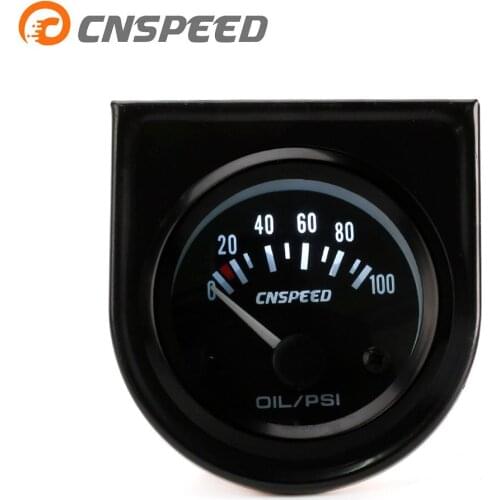 CNSPEED 2inch 52mm Gauge Oil Pressure Gauge/0-100 Psi 12V Electrical Car Oil Pressure Sensor With Gauge pod YC101262