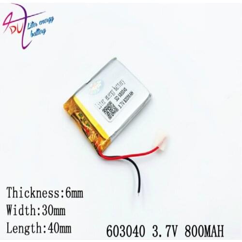 Liter energy battery 3.7V special offer lithium polymer 603040 800MAH GPS Bluetooth stereo projection laser navigation