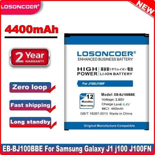LOSONCOER 4400mah EB-BJ100BBE Battery For Samsung Galaxy J100 Battery J100F J100H J100M Battery J1 j100 J100D J100FN