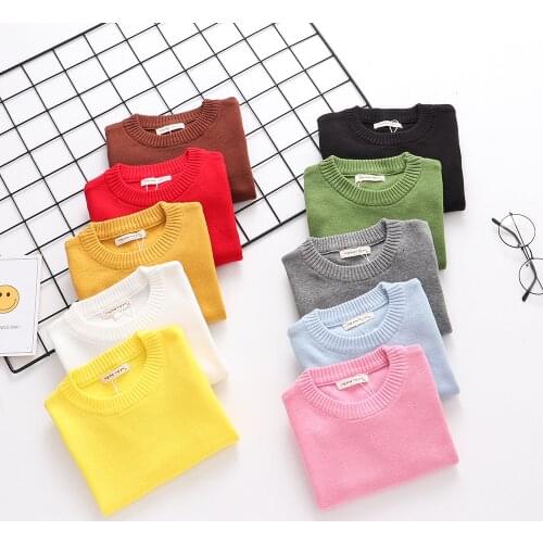 2021 New Autumn Toddler Baby Girls Boys Sweater Crewneck Cotton Kids Soft Tops Outfits Long Sleeve Kids Clothes