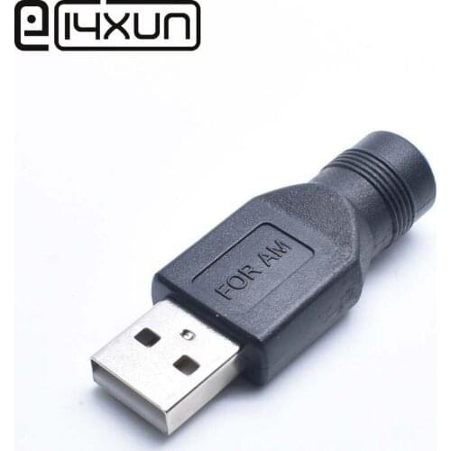 EClyxun 2pcs DC 5.5*2.1 mm female jack to USB 2.0 Male Plug 5V DC Power Plugs Connector Adapter Laptop PC