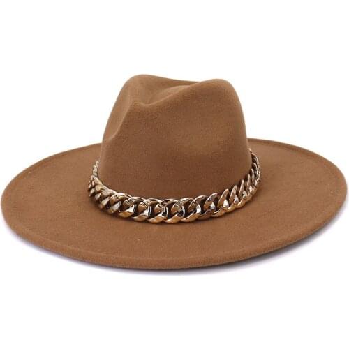 9.5cm Big Brim Solid Color Fedora Hat Casual Mens Womens Fashion Felt Hat White Black Panama Trilby Formal Party Hat