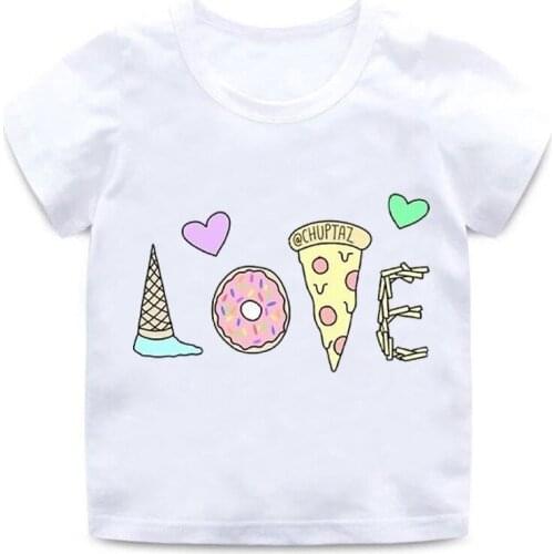 LOVE color printing love you boy girl T-shirt childrens clothing childrens round neck casual universal shirt T-shirt