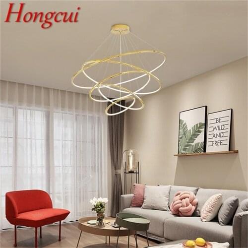 Hongcui Nordic Pendant Lights Gold Creative Contemporary Luxury LED Lamp Fixture For Home Decoration