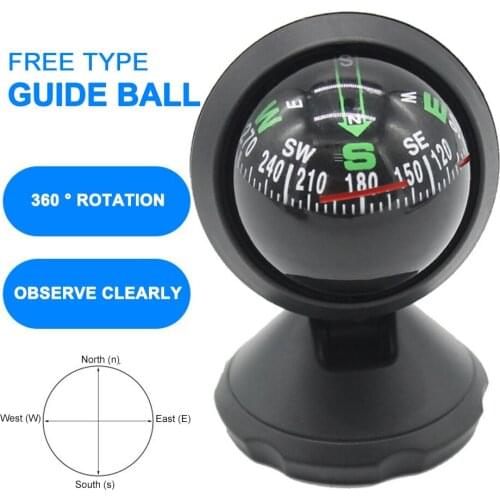 Small Pocket Compass Mini Ball Dash Dashboard Car Mount Navigation Camp Hiking Compass Oudoor Point Guiding Tool