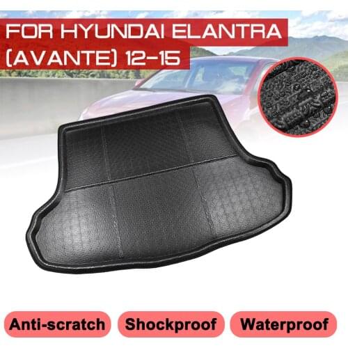 Car Rear Trunk Boot Mat For Hyundai Elantra Avante 2012-2015 Waterproof Floor Mats Carpet Anti Mud Tray Cargo Liner