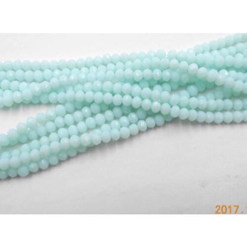 FLTMRH Non-hyaline Blue Color 3*4mm 140pcs Rondelle Austria faceted Crystal Glass Beads Loose Spacer Round Beads for Jewelry