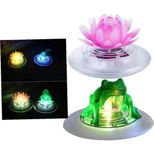 Solar Lamp Frog Garden Lighting Lotus Flower Decorative Solar Flowers Warm White Outdoor Lawn Landscape Holiday Light