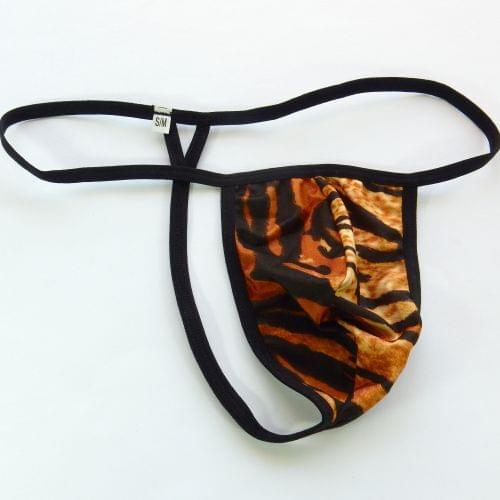 Mens String Thong Pouch G7994 Sexy Underwear Contoured Pouch Tiger Animal printed