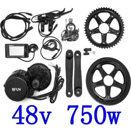 48V 750W 25A Bafang 8fun BBS02B mid drive motor Bicycle Electric Bike Conversion Kits newest version Electric Bicycle Motor Kits