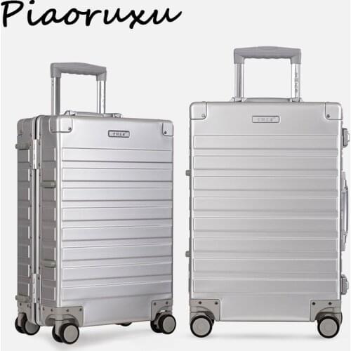 New Fashion 100% Aluminum Alloy pull rod suitcase 20/24 inch metal luggage fashionable new type of suitcase luggage