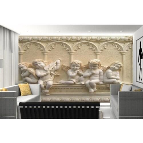 The latest 3D wallpaper,3D five cute little angel jade wallpaper papel de parede,TV wall living room sofa wall bedroom wallpaper