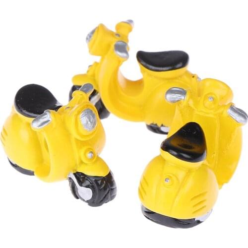 New New 1pc Colorful Dollhouse Fairy Motorcycle Crafts Micro Landscape Miniature Resin Tricycle Garden Doll Houses Decoration