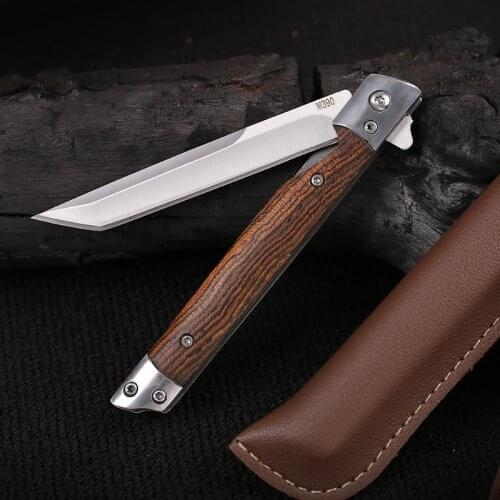 Square Cutter Head Damascus Pattern Knife Outdoor Knife Self-defense Knife High Hardness Folding Knife Portable Mini Knife