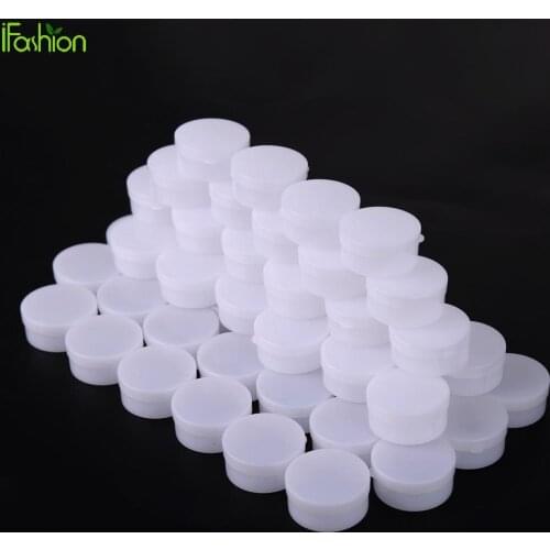 Portable 50pcs 50g Mini Refillable Bottles Cosmetic Empty Cosmetic Jar Pot Eyeshadow Face Cream Container Box Medical Plastic