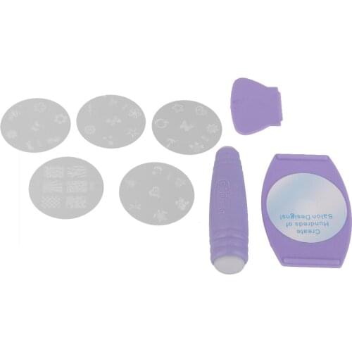 Professional Nail Art Stamp Stamping Templates Kit with Scraper Nail Stencil Stamping Plate Image Tool Nail Art DIY Kit