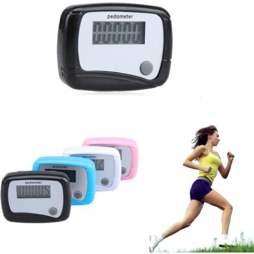 LCD Pedometer for Walking Running Jogging Training Step Counter Mini Digital Calculation Clip-on Passometer Random Color