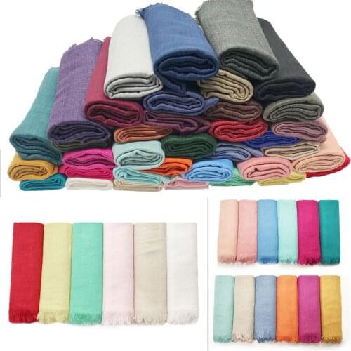 Cotton Blends Women Scarves And Shawls New Maxi Plain Scarf Hijab Soft Muslim Hijabs Fashion Muffler