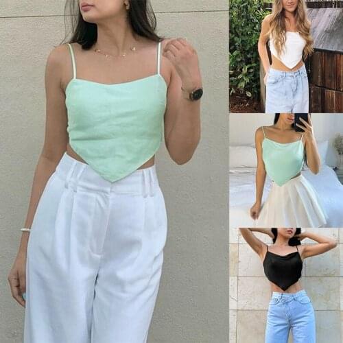 WomenS Summer Sexy Navel Chain Small Wrapped Chest Fashion Open Back Irregular Hem Sexy Sleeveless Tube Top