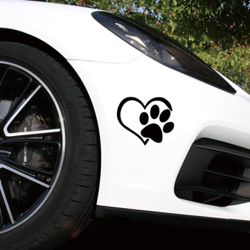 1 Pcs Car Sticker Cartoon Animal Adopt Dog Cute Dog Paw Peach Heart Cat Love Pet Car Decal 3D Animal Dog Foot Prints Footprint