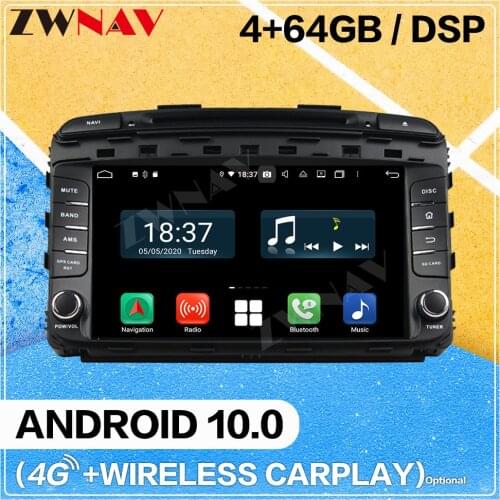 128GB Carplay Android 10 screen Multimedia DVD Player for KIA SORENTO 2015 2016 GPS Navigation Auto Audio Radio Stereo Head unit
