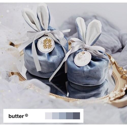 2/5 Pcs Candy Bag Easter Packing Bags Bunny Ears Velvet Rabbit Bag Dice Tarot Jewelry Organizer Party Gift Bag Wedding Decor