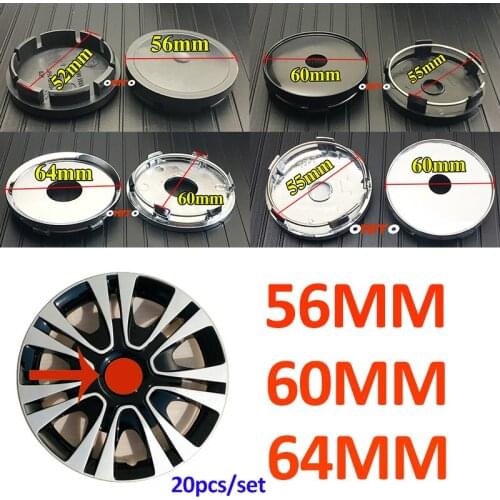 20pcs Car Styling for Land Rover Mazda Lexus Jaguar Renault Car Logo Emblem 56mm 60mm 64mm ABS/PVC Auto Wheel Center Caps