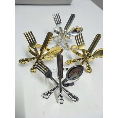 4PCS metal napkin ring gold and silver creative style tableware napkin buckle table decoration banquet napkin ring