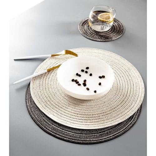 4PCS Mat Kitchen Table Plate Mat Drying Dishes Woven Coaster Heat Pad Household Table Placement Mat Macarons