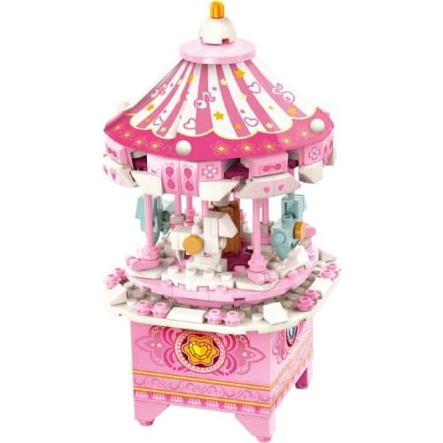 418Pcs Street View Educational Building Blocks Toys For Kids Girls DIY Birthday Present 3 Changes Funny Park Music Box Model