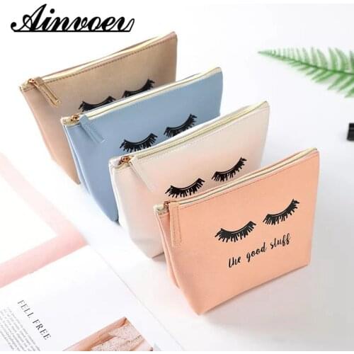 Ainvoev Travel Washing Toiletry Kit Organizer Makup Beauty Case Neceser 1 Pc 5 Color Women Eyelash Cosmetic Bag PU Make Up Bag