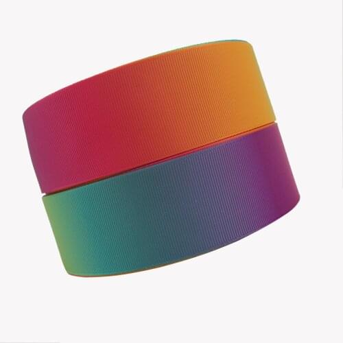 David accessories 1.5"(38mm) Gradient color Rainbow ribbon 50 yards unicorn, DIY handmade materials,wedding gift wrap,50Yc635
