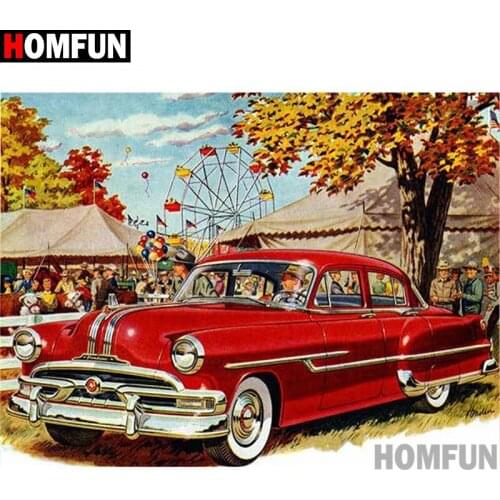 HOMFUN Full Square/Round Drill 5D DIY Diamond Painting "Car scenery" Embroidery Cross Stitch 5D Home Decor Gift A18213