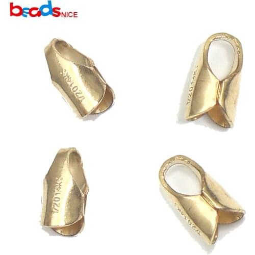 Beadsnice ID39988smt2 Gold Filled Jewelry Finding Crimp Ends Clamps Tips Bead Cap for Bracelet Making Supply