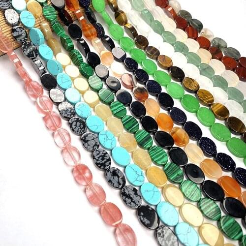 28pcs/lot Natural Agates Beads Egg Shape Loose Beads For DIY Making Necklaces Bracelets Earrings Length 40cm Size 10x14mm