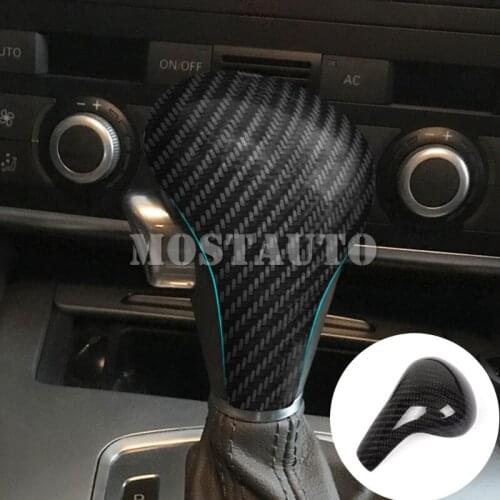 For Audi A4 S4 Carbon Fiber Center Console Gear Shift Knob Trim Cover 2008-2012 1pcs Car Accessories Interior Car Decor Car Trim