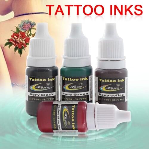 Tattoo Ink Body art Natural Plant Permanent Makeup Long Lasting 10ml/bottle Coloring Body Painting Beauty Pigment Ink Shading
