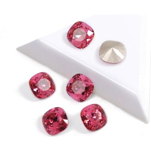 CTPA3bl 4470 High Quality Strass Fuchsia Color Cushion Cut Shape Fancy Rhinestones Pouplar Crystal Stone For Nail Art Decoration