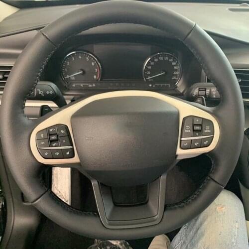 ABS Carbon Fiber Color Steering Wheel Cover Trims Car Styling Accessories For Ford Explorer 2020