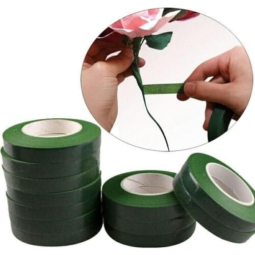 Flower Wrapping Tape Stem Tape Corsage Buttonhole Artificial Wrapping Florist Green Tape Nylon Flower Supplies 30 Yards 12 Mm