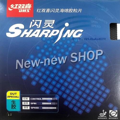 DHS Sharping Half Long Pips-Out Table Tennis PingPong Rubber with Sponge 2.2mm