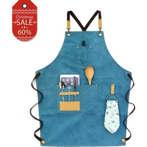 16 oz Washed Cotton Canvas Apron for Worker Studio Workshop Workwear Apron for Barista Bartender Gardener Apron
