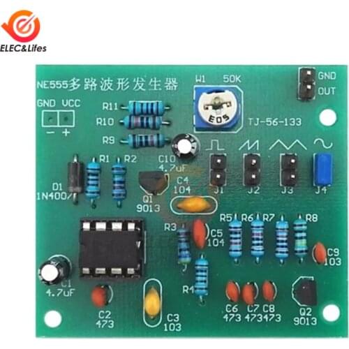 DC 6-12V NE555 Pulse Generator Module Sine/Triangle/Square Wave generator multi-channel Waveform Signal Generator DIY Kit