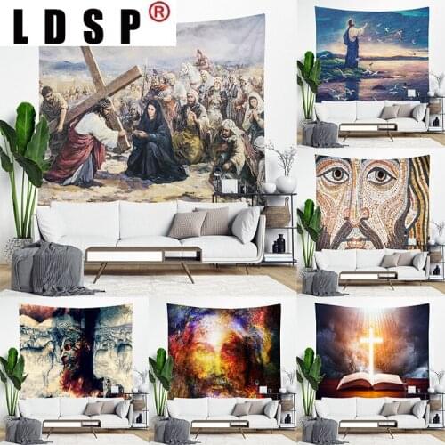 LDSP Tapestry Christian Jesus Wall Hanging Fabric Mural Background Cloth Wall Rugs Towel Beach Fabric Blanket Dorm Living Decor