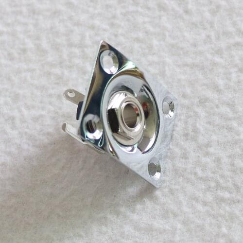 Donlis Chrome Square guitar jack plate Black color with 6.35 jack gold color for guitar and bass guitar parts guitarra